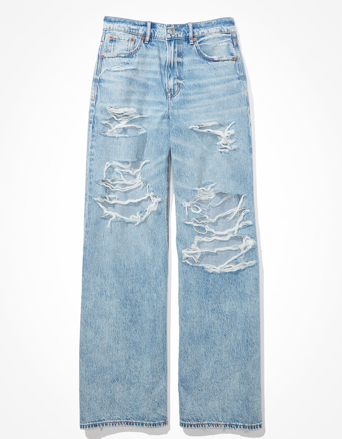 Jeans Ae holgados de pernera ancha y cintura súper alta rasgados Dreamy Drape - Azul 0437_4412_973_f