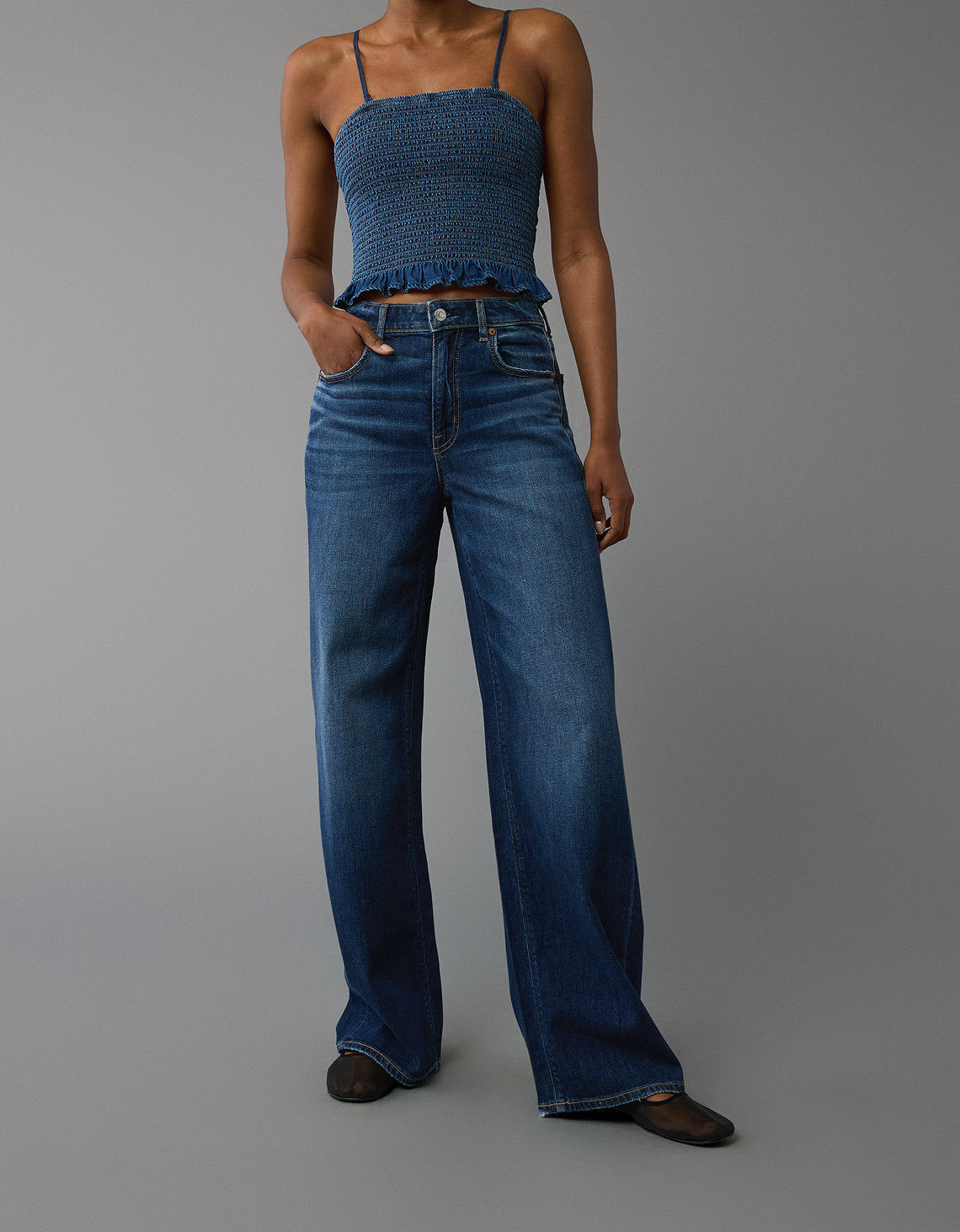 Jean Straight Baggy Talle Alto y Holgado Mujer AE - Generico 0437_5266_086_of