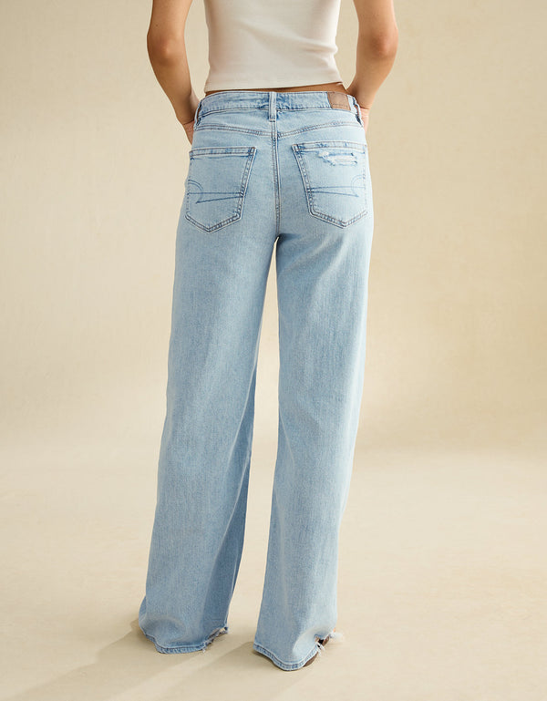 Jean Baggy Wide Leg de tiro alto Ae - Azul