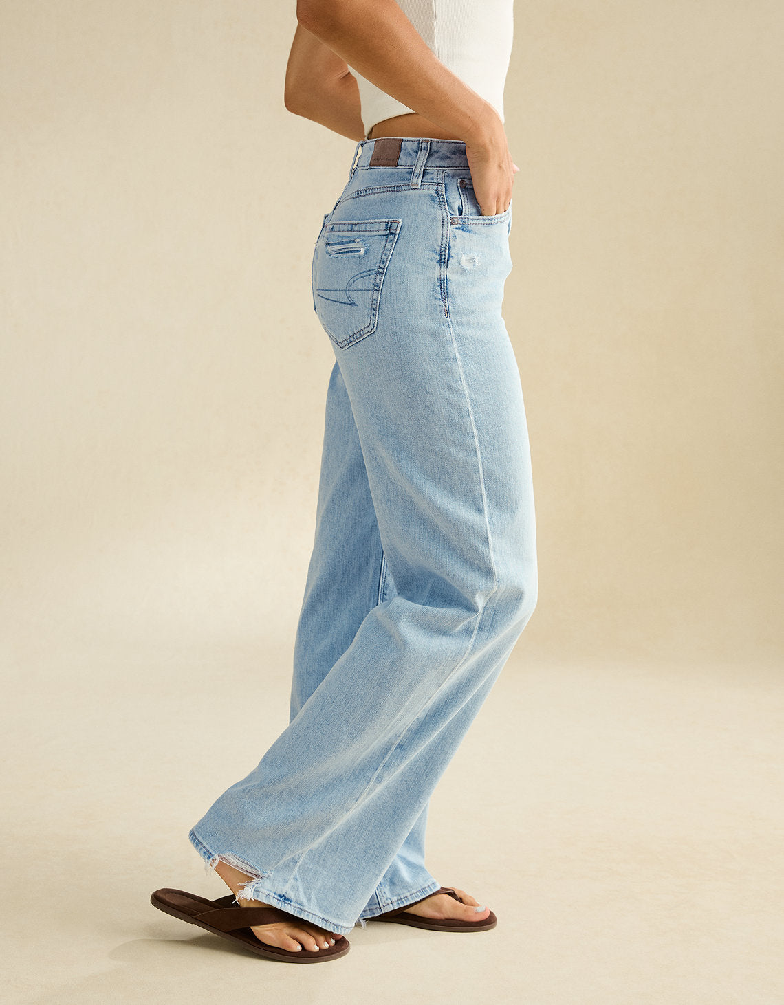 Jean Baggy Wide Leg de tiro alto Ae - Azul 0437_5343_452_os
