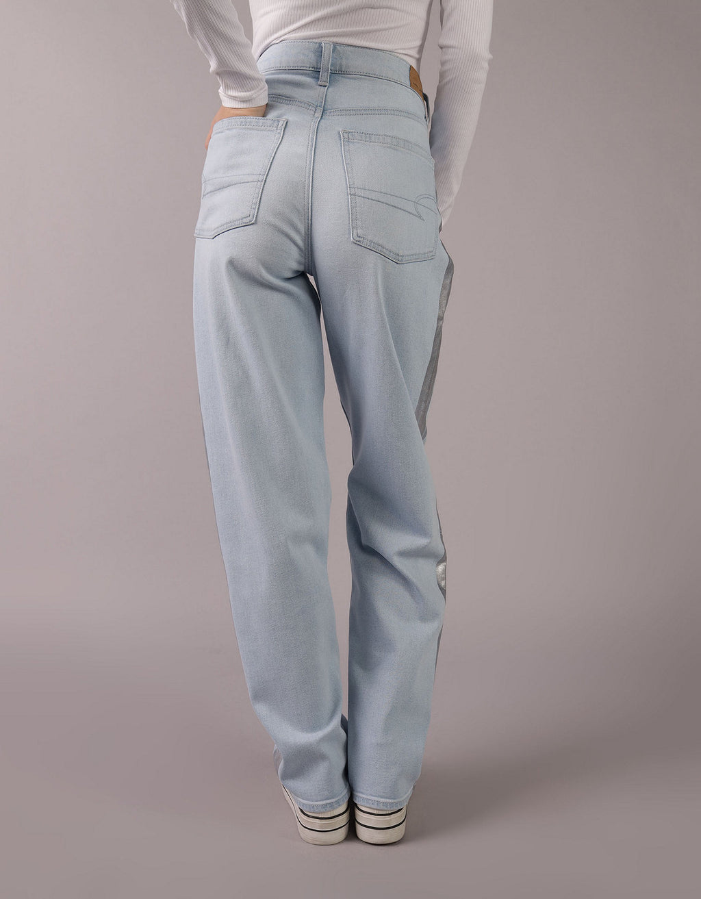Jean Baggy Holgado y Talle Alto Mujer AE - Azul 0437_5422_443_ob