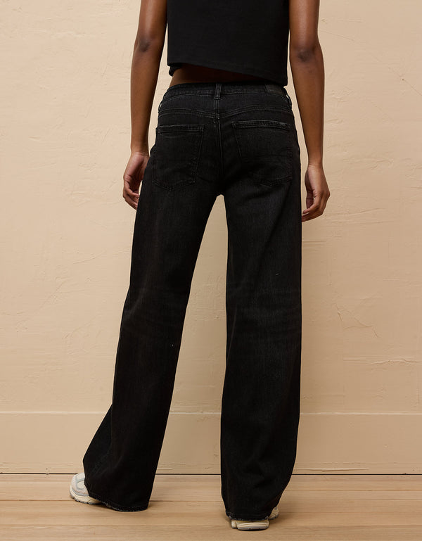 Jean Baggy Wide-Leg de Tiro Bajo Ae - Negro