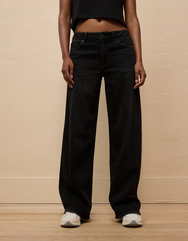Jean Baggy Wide-Leg de Tiro Bajo Ae - Negro