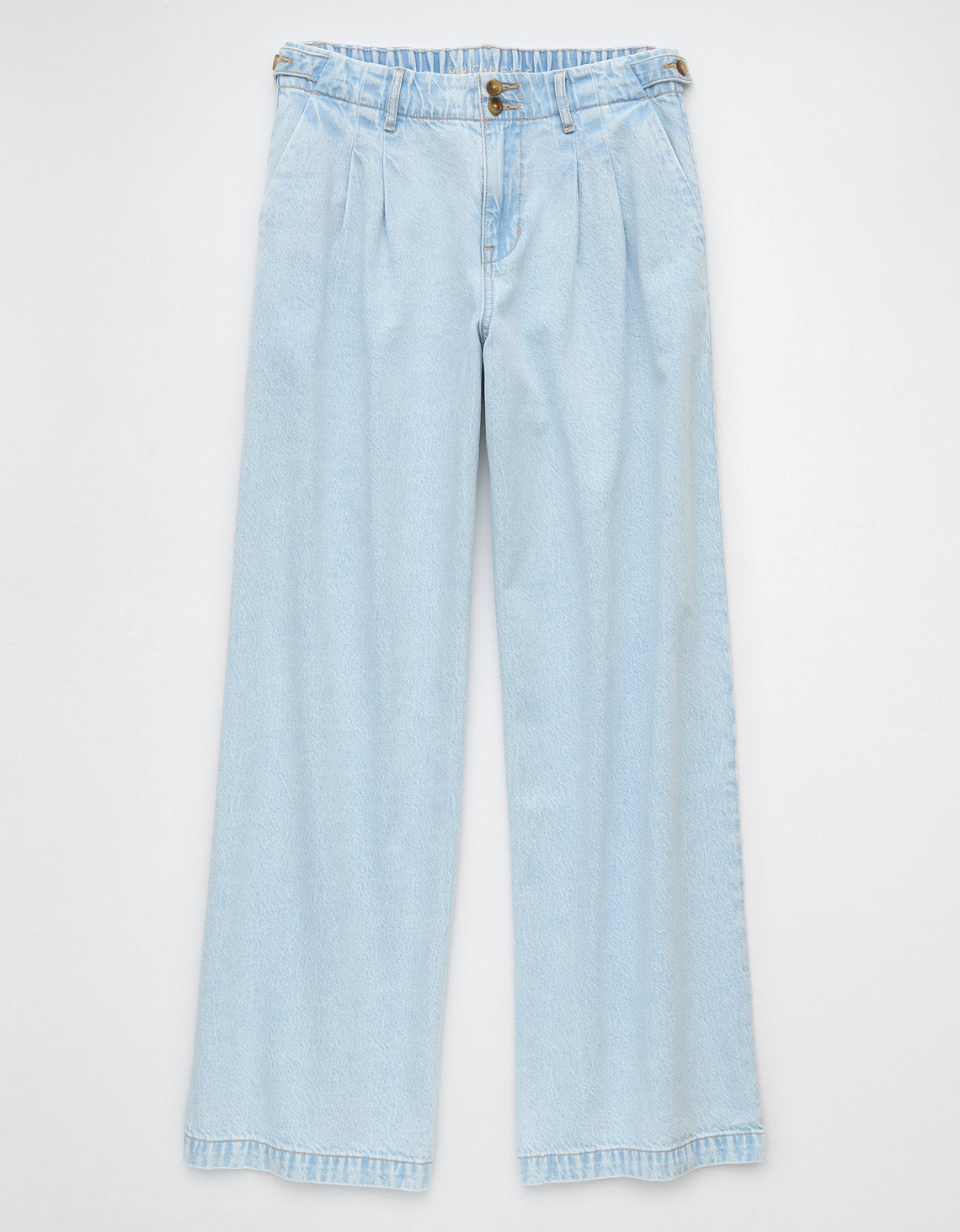 Jean baggy recto de tiro alto de mujer AE - Azul 0437_5528_433_f