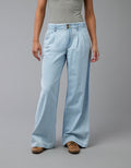 Jean baggy recto de tiro alto de mujer AE - Azul 0437_5528_433_of