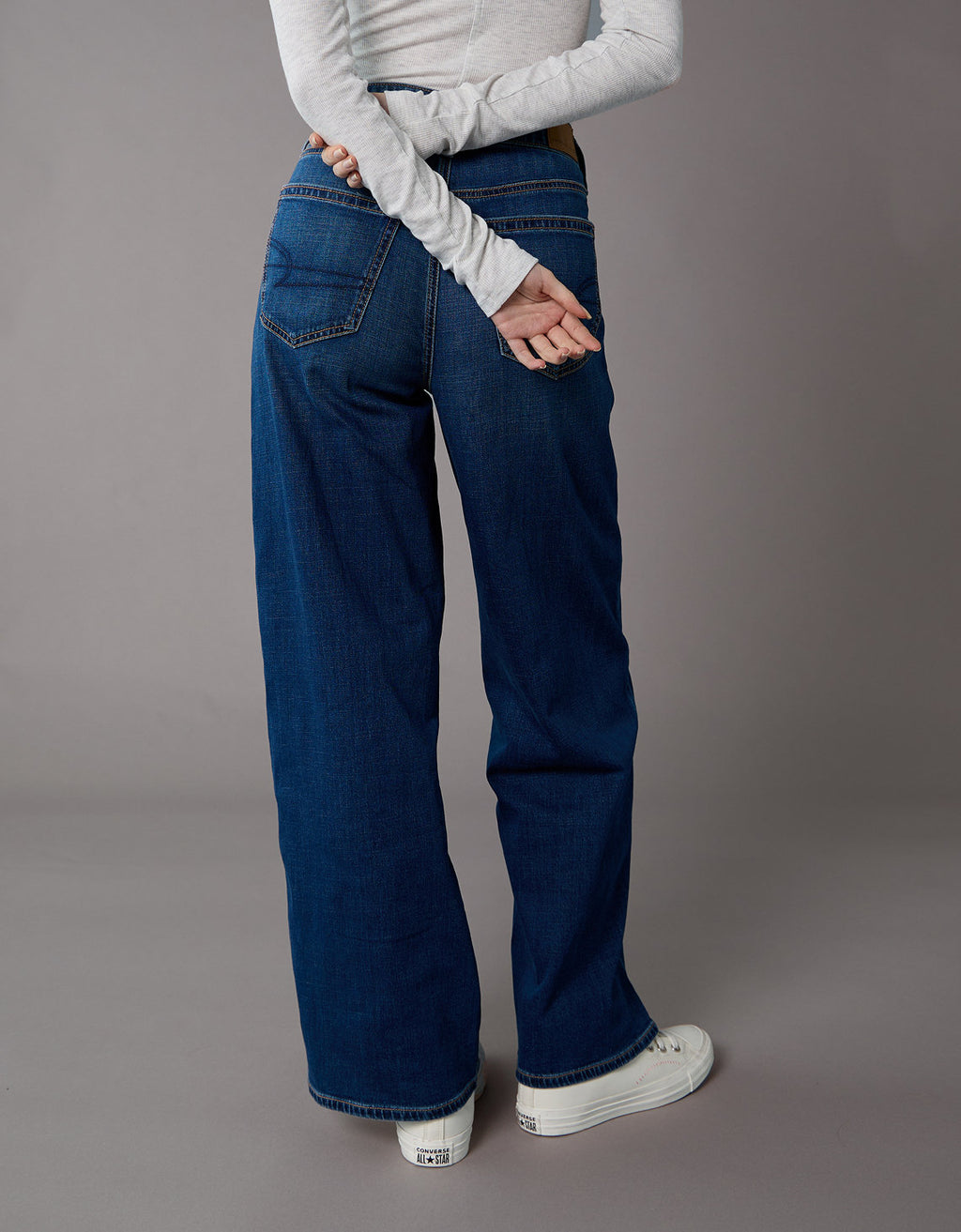 Jean Baggy Wide-Leg de Tiro Alto Ae - Azul 0437_5756_471_ob