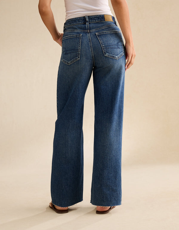 Jean Baggy Wide Leg de Tiro Alto Ae - Azul