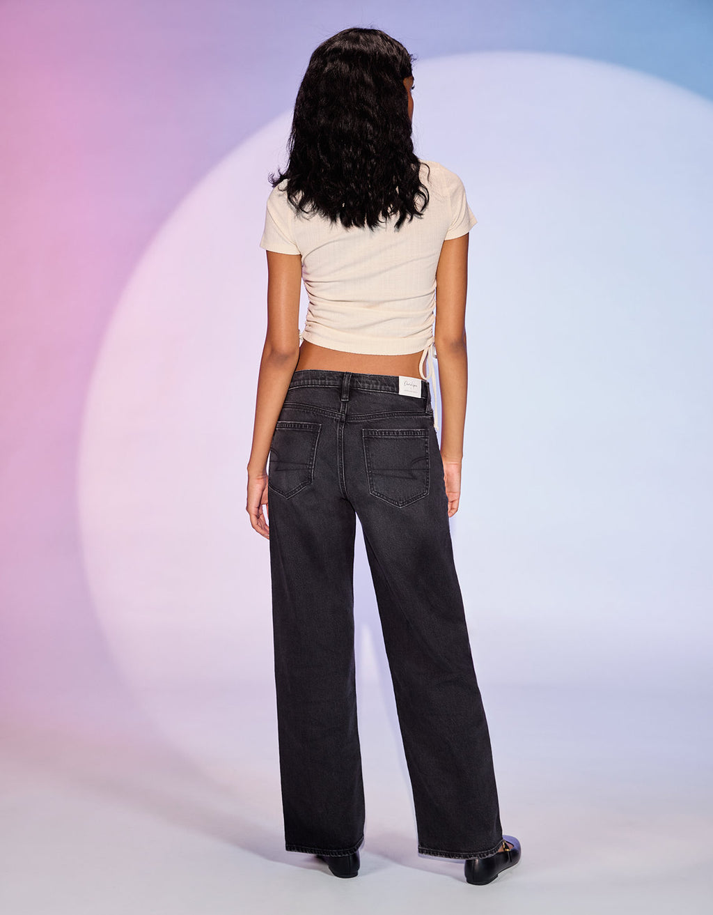 Jean Stovepipe Tiro Alto Ae - Negro 0437_5933_001_ob