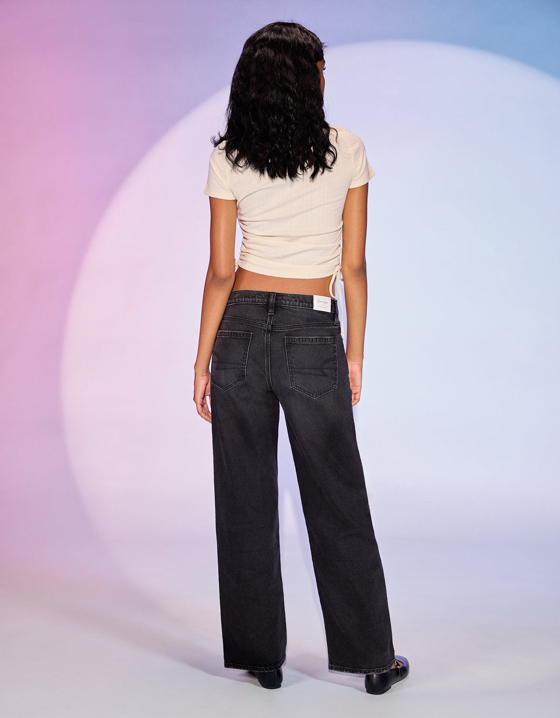 Jean Stovepipe Tiro Alto Ae - Negro 0437_5933_001_ob