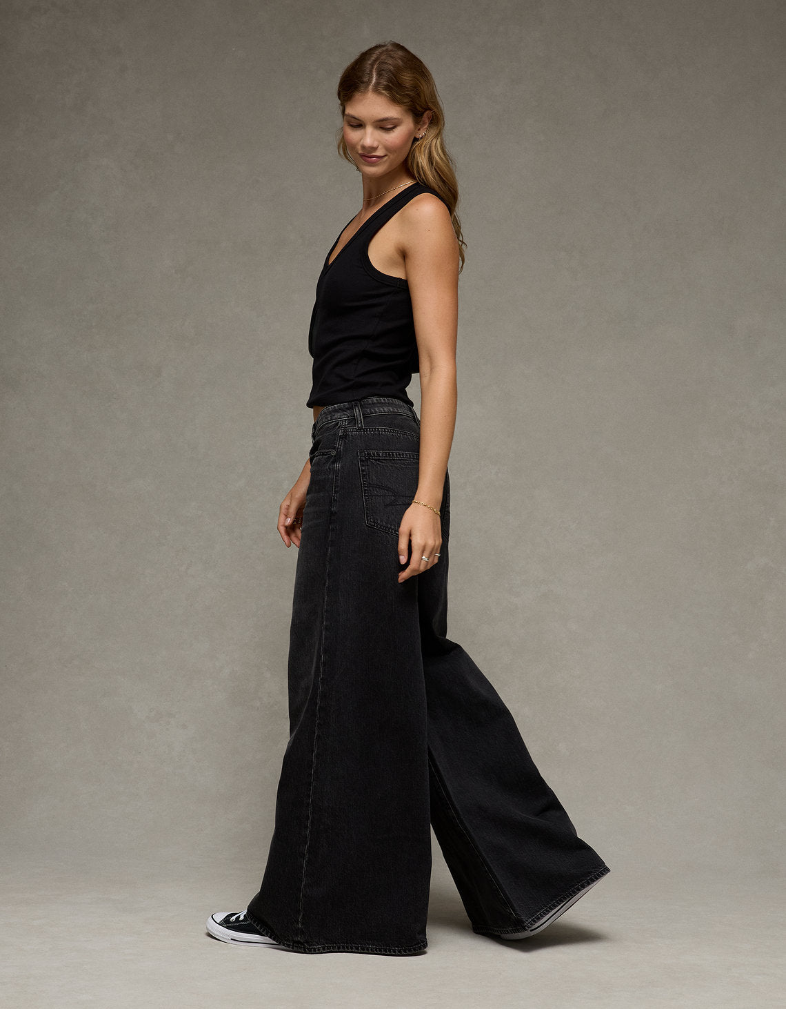 Jean Baggy A-Line Fit Ae - Negro 0437_5946_053_os