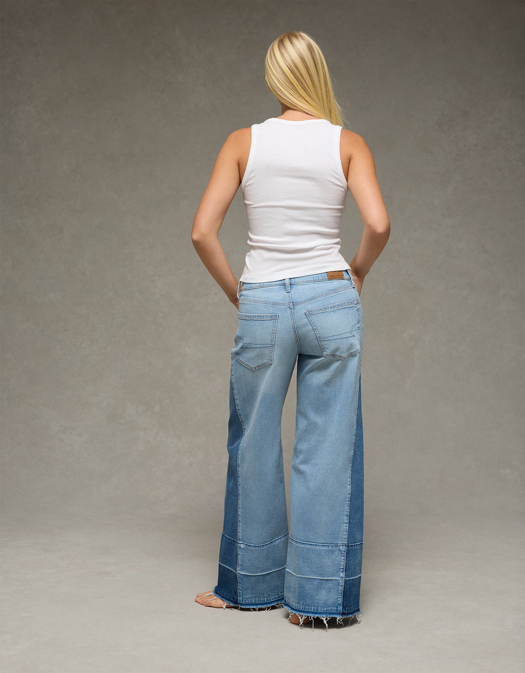 Jean Baggy Wide Leg de tiro bajo Ae - Azul 0437_5990_441_ob