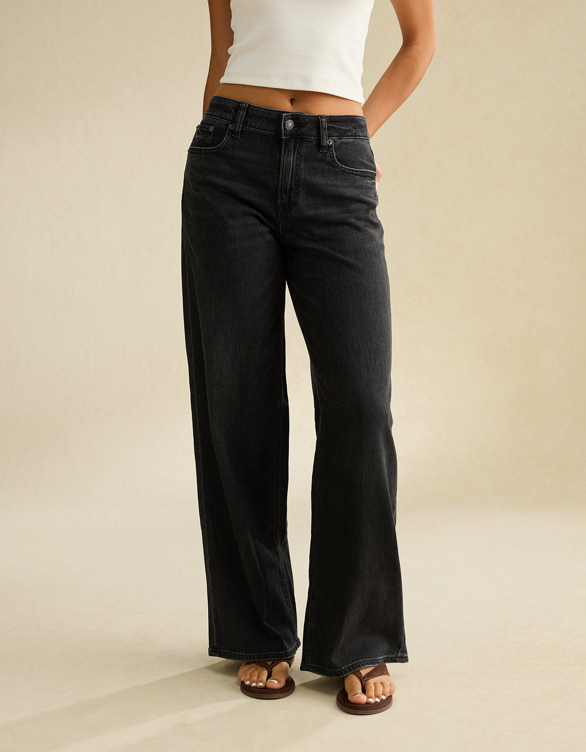 Jean Baggy Wide Leg tiro alto Ae - Negro 0437_6243_001_of