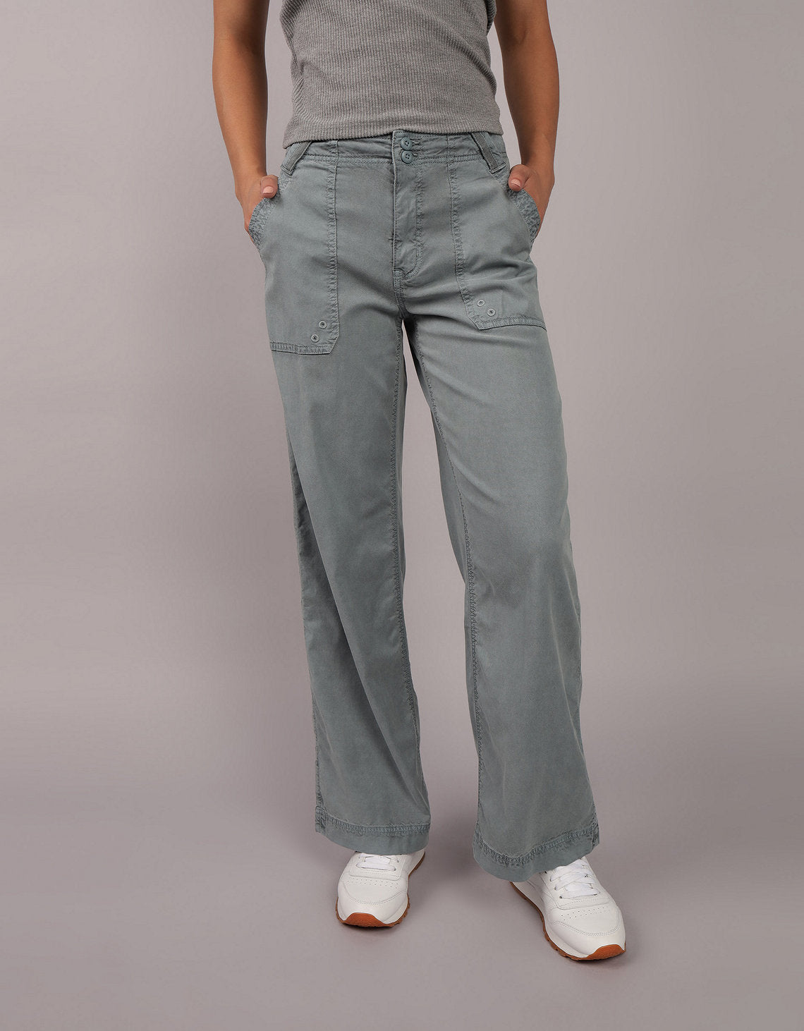 Pantalón Tiro Alto Holgado Mujer AE - Azul 0461_5081_336_of