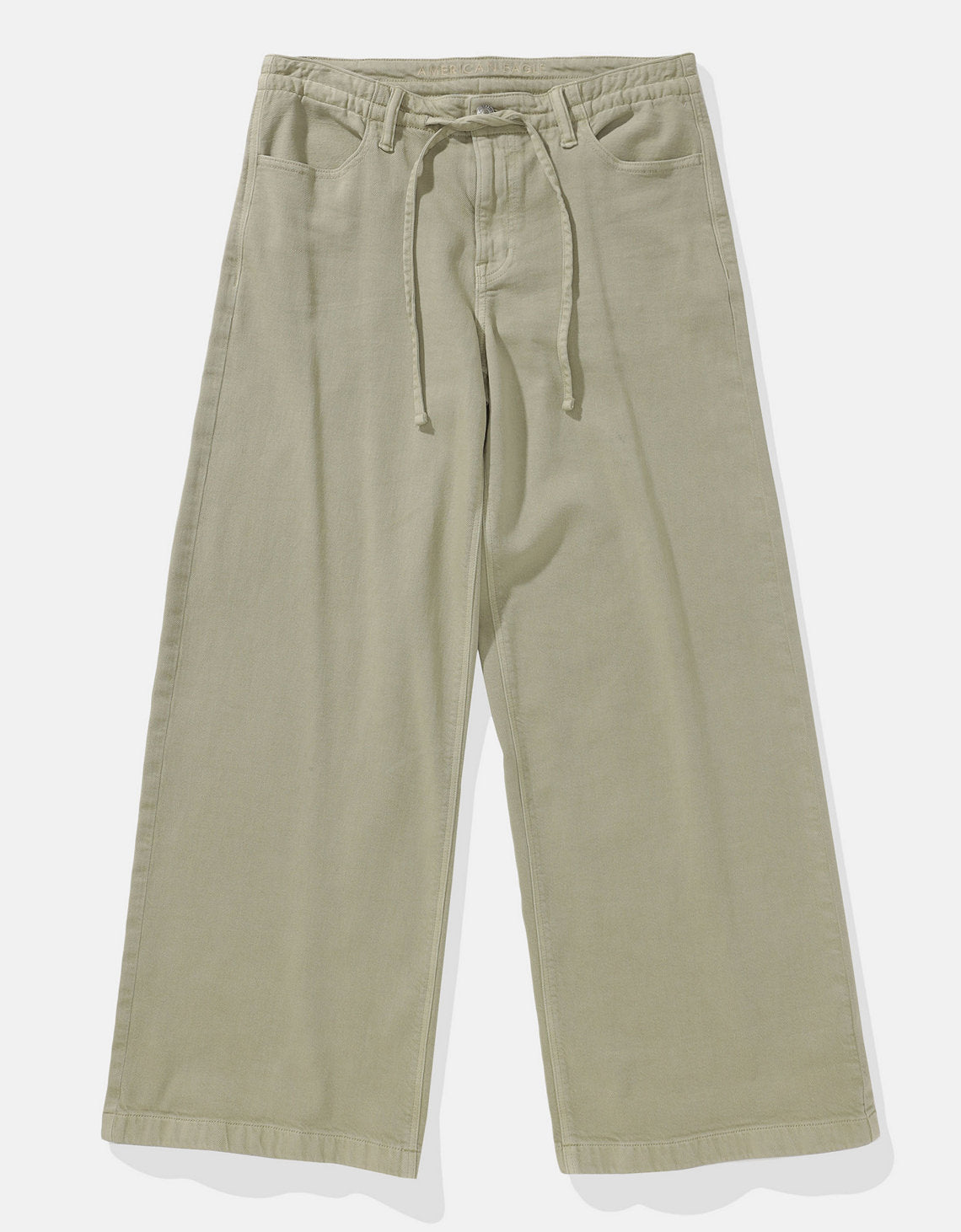 Pantalón Wide-Leg de Tiro Bajo Ae - Verde 0461_5530_365_f