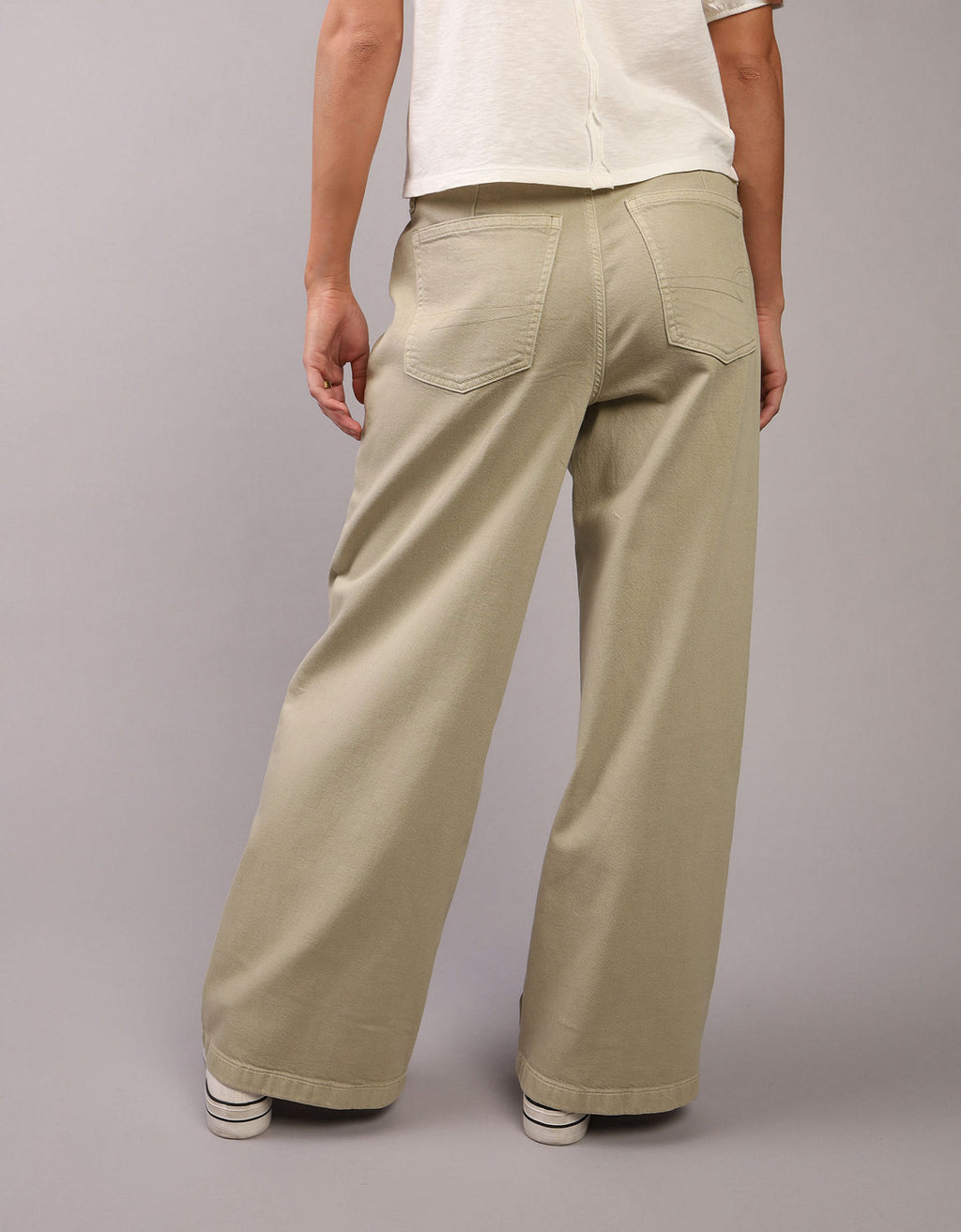 Pantalón Wide-Leg de Tiro Bajo Ae - Verde 0461_5530_365_ob
