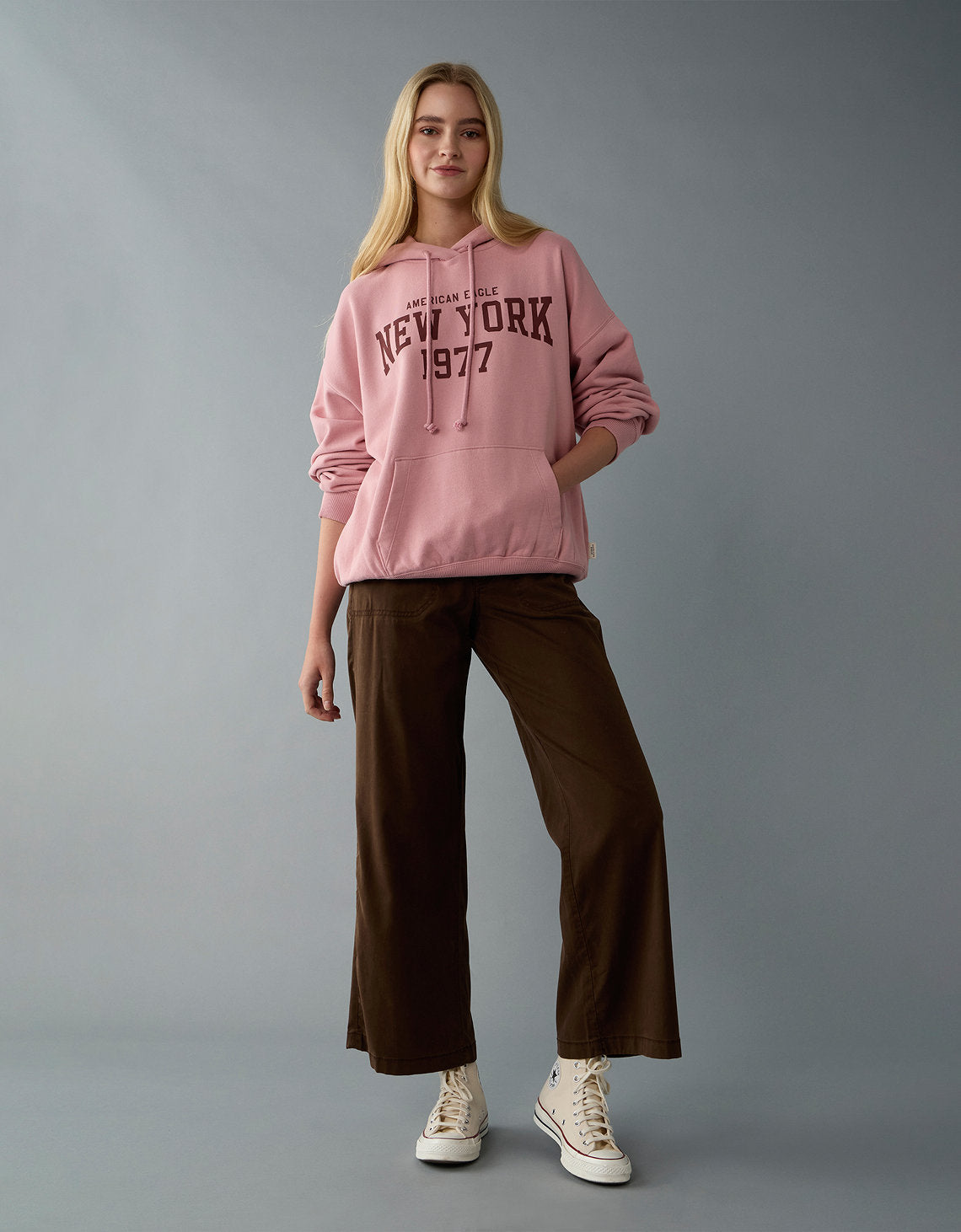 Pantalón Baggy Wide Leg Ae - Café 0461_5591_285_of