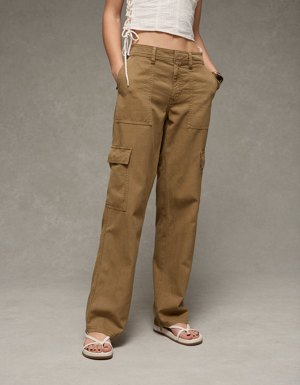 Pantalón Cargo Recto Holgado de Tiro Bajo - Generico