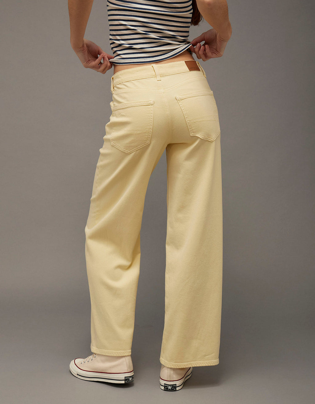 Pantalón de pierna ancha y super cintura alta Ae Stretch - Amarillo 0461_5745_700_ob