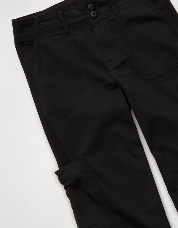 Pantalón Cargo de Pierna Ancha y Súper Cintura Alta Ae Stretch - Negro