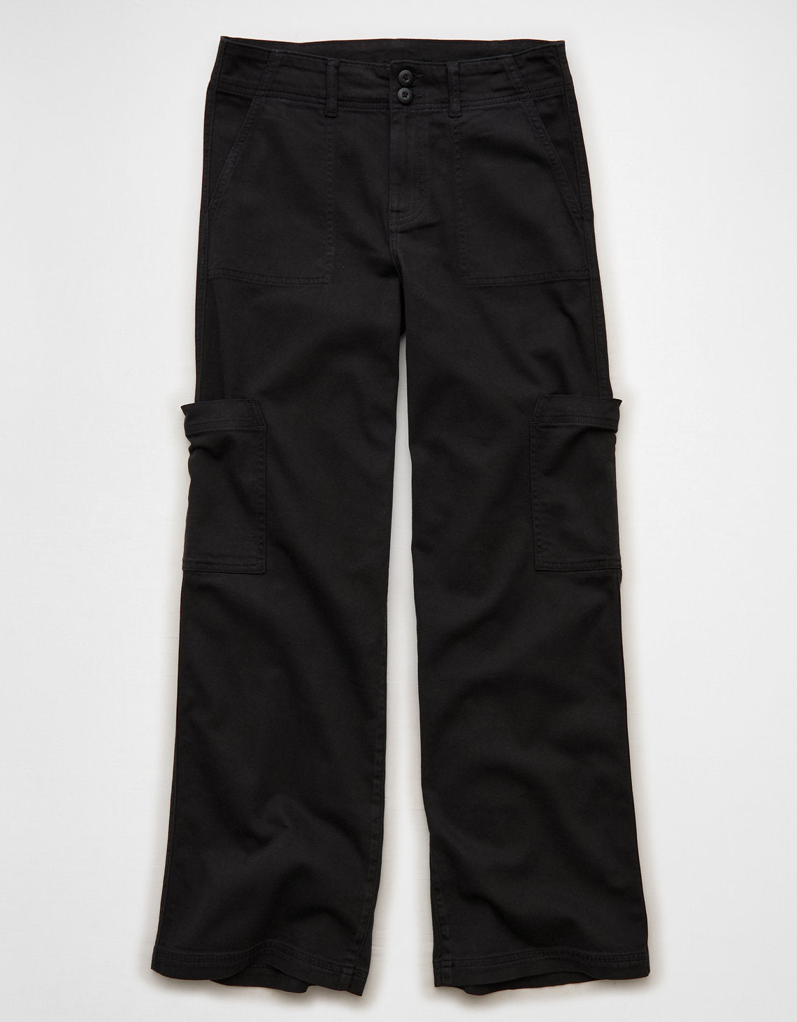 Pantalón Cargo de Pierna Ancha y Súper Cintura Alta Ae Stretch - Negro 0461_5800_016_f