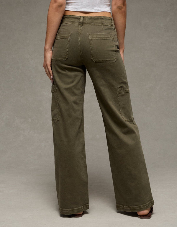 Pantalón Cargo de Pierna Ancha y Súper Cintura Alta Ae Stretch - Generico