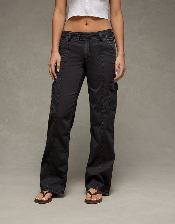Pantalón tipo cargo de tiro bajo Ae - Negro