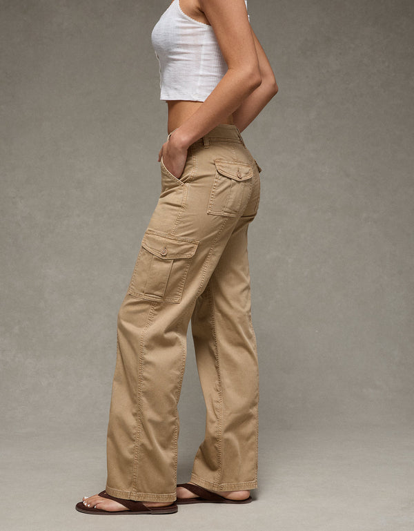 Pantalón tipo cargo de tiro bajo Ae - Caqui