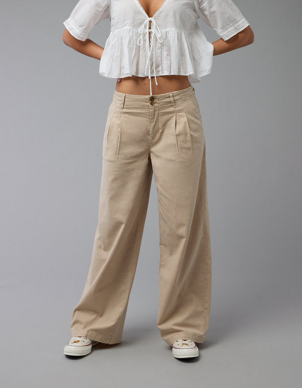 Pantalón tiro alto ancho de mujer AE - Generico