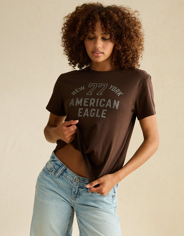Camiseta Gráfica de Uso Diario Ae - Café