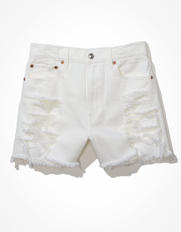 90s Boyfriend Short Ae en Denim  - Blanco