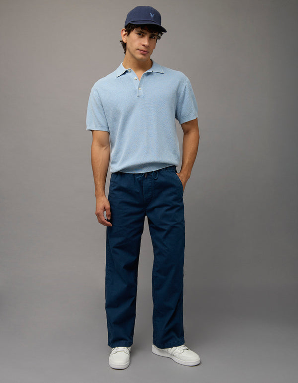 Polo Suéter Lavado en Prenda - Azul