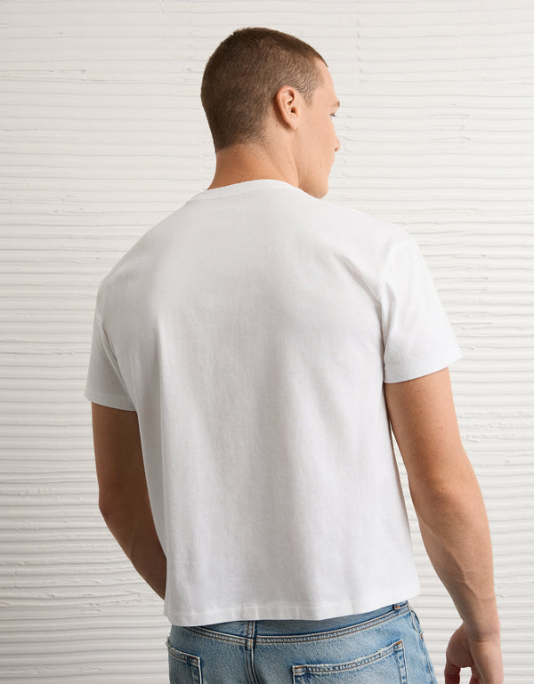 Camiseta ajustada desgastada Ae. - Blanco