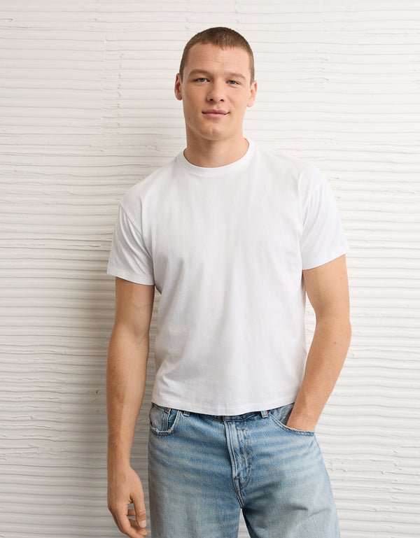Camiseta ajustada desgastada Ae. - Blanco