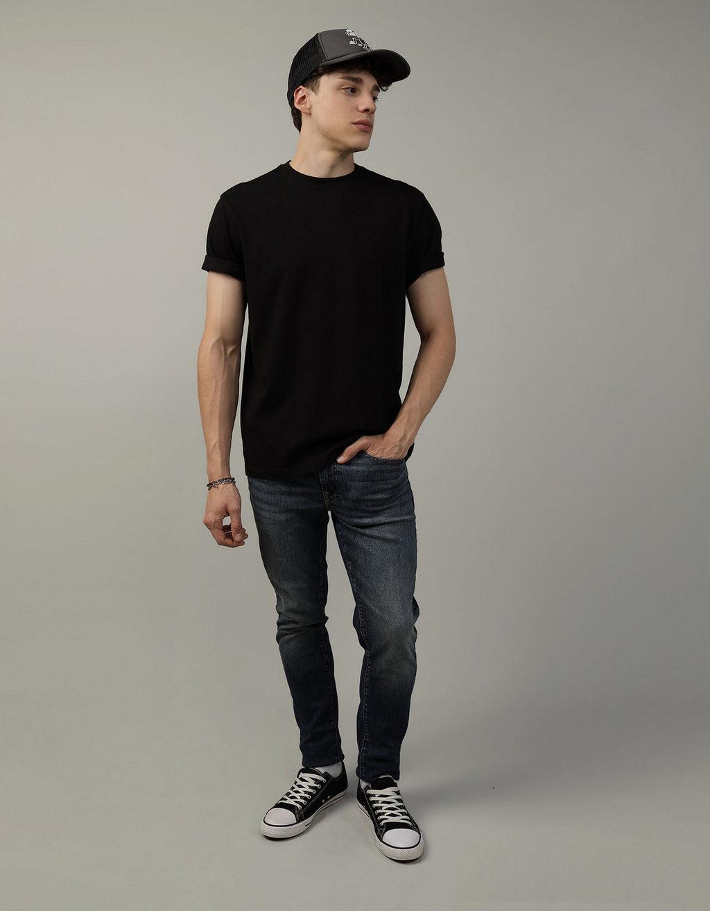 Camiseta Oversized Ae - Negro 1164_1539_001_of