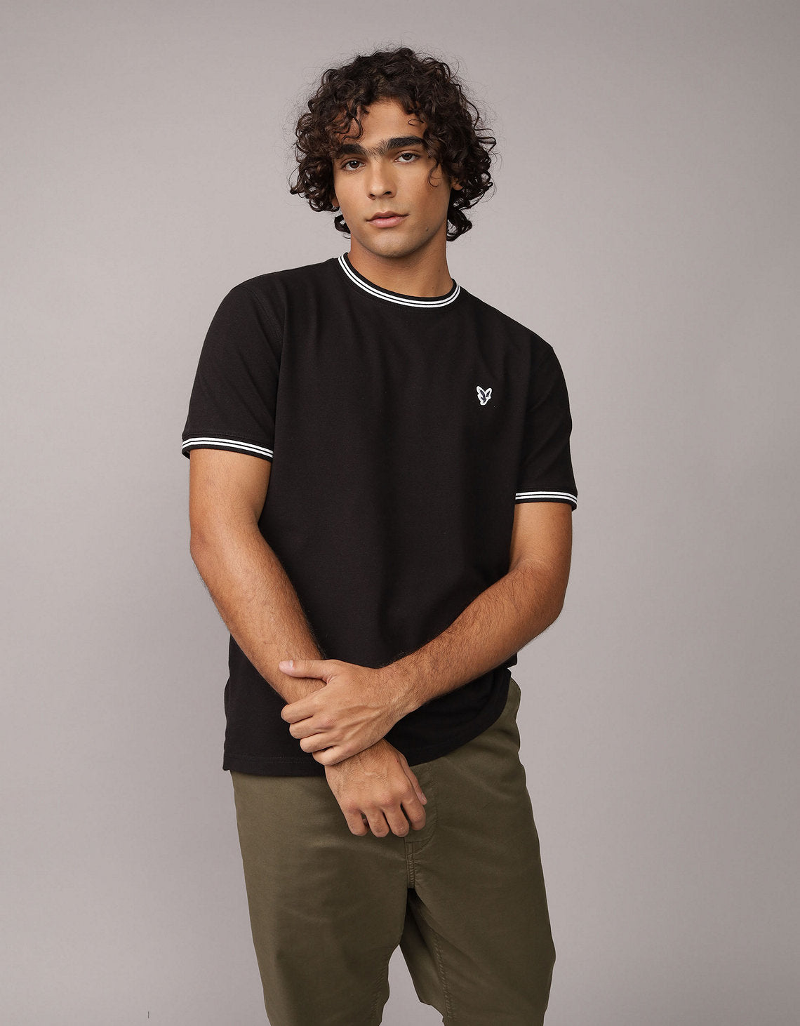 Camiseta Piqué Flex de Ae - Negro 1164_3090_001_of
