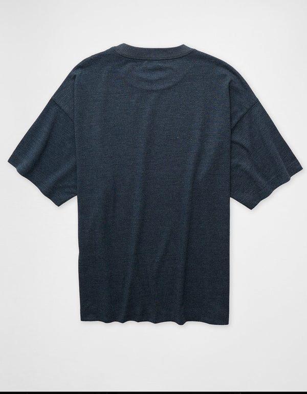 Camiseta de punto afelpado Ae Boxy - Azul