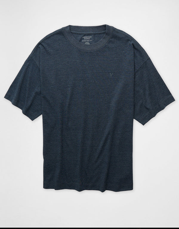 Camiseta de punto afelpado Ae Boxy - Azul
