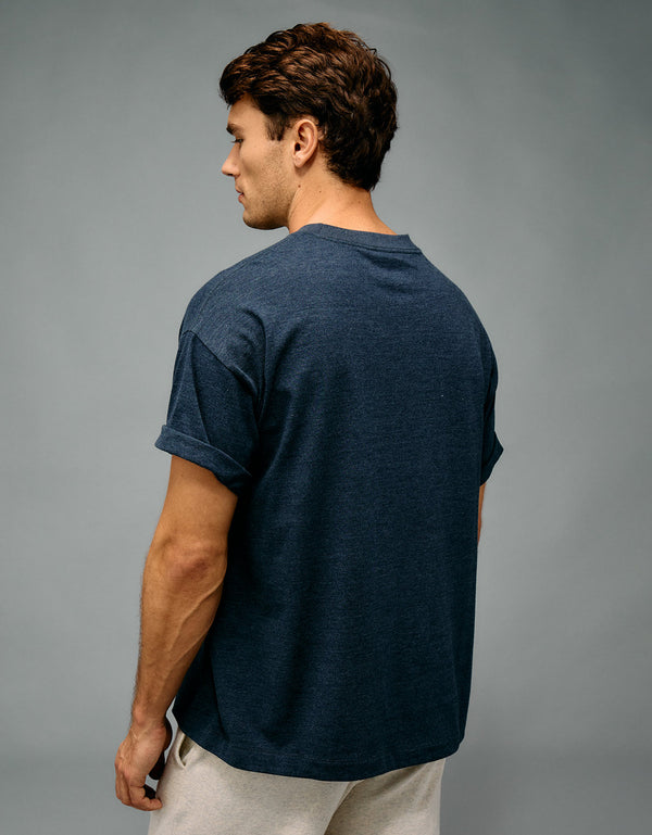Camiseta de punto afelpado Ae Boxy - Azul