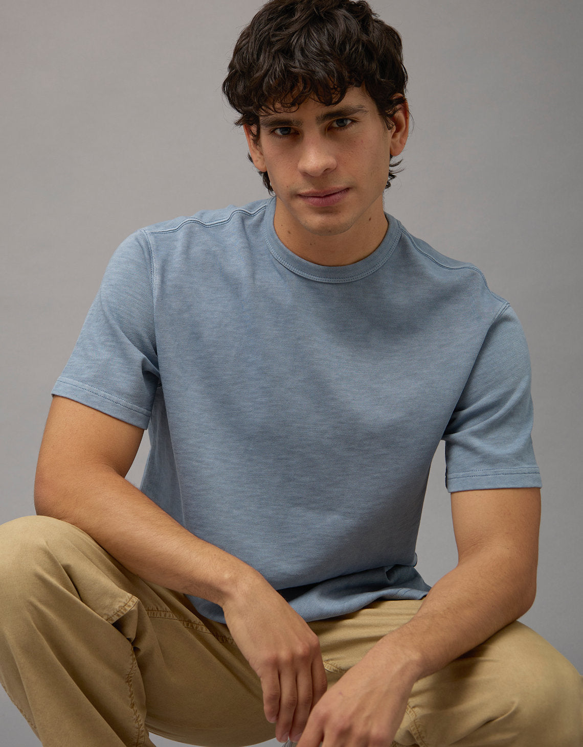 Camiseta Tejida Boxy Ae - Azul 1164_4971_401_of