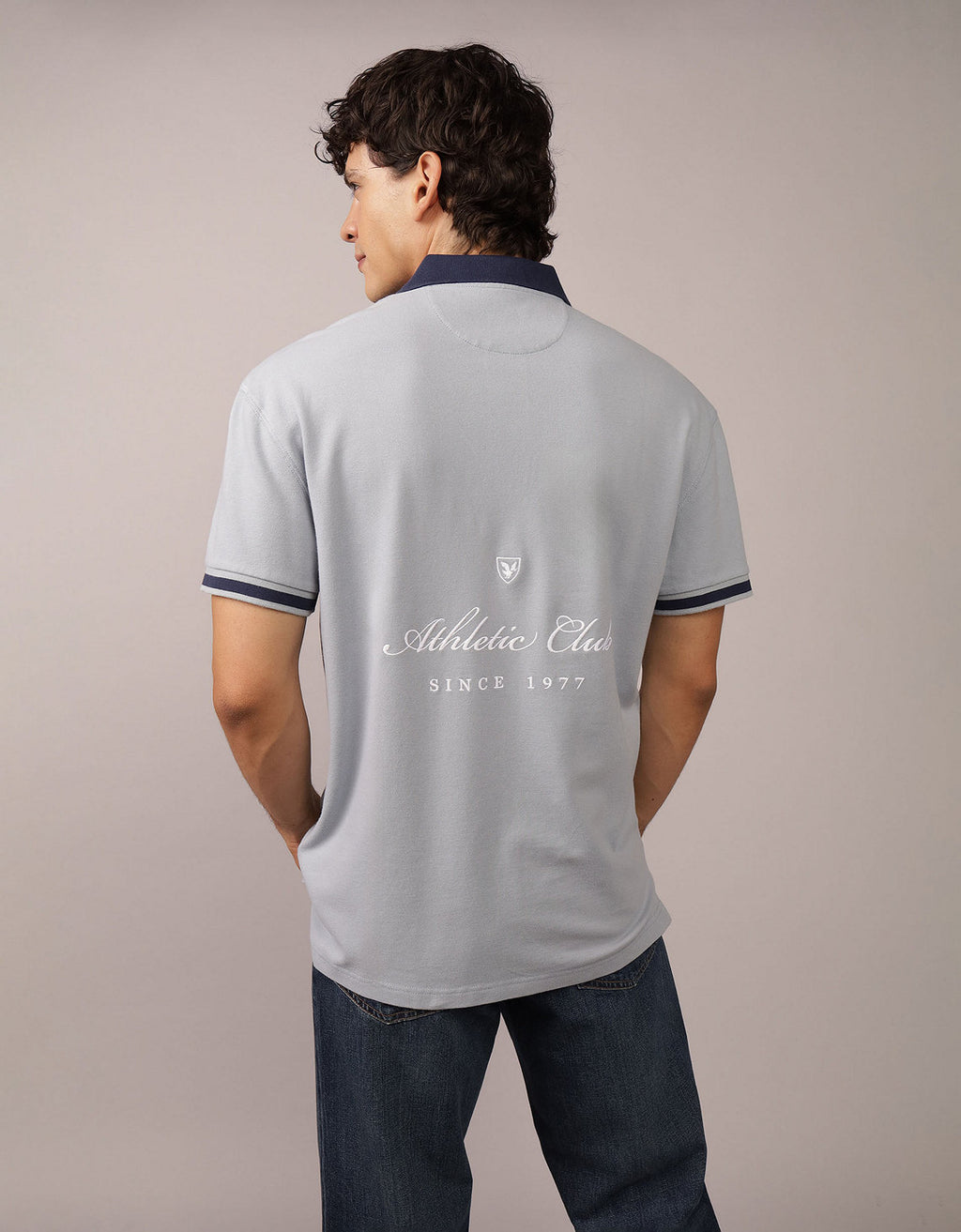 Camiseta Polo con Logo Ae - Azul 1165_4405_400_ob