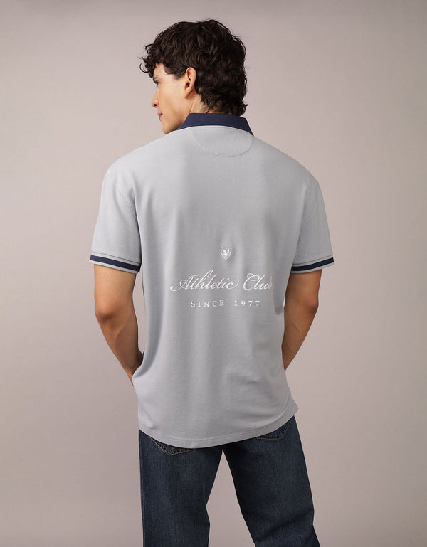 Camiseta Polo con Logo Ae - Azul