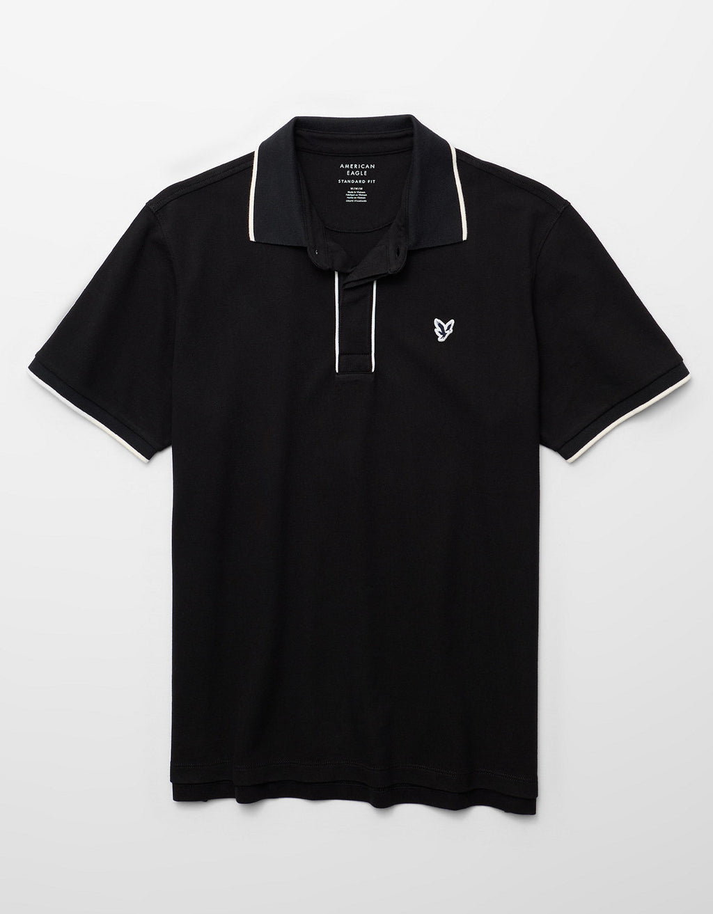 Polo de Piqué Elástico con Apariencia Desgastada para Hombre - Negro 1165_4559_001_f