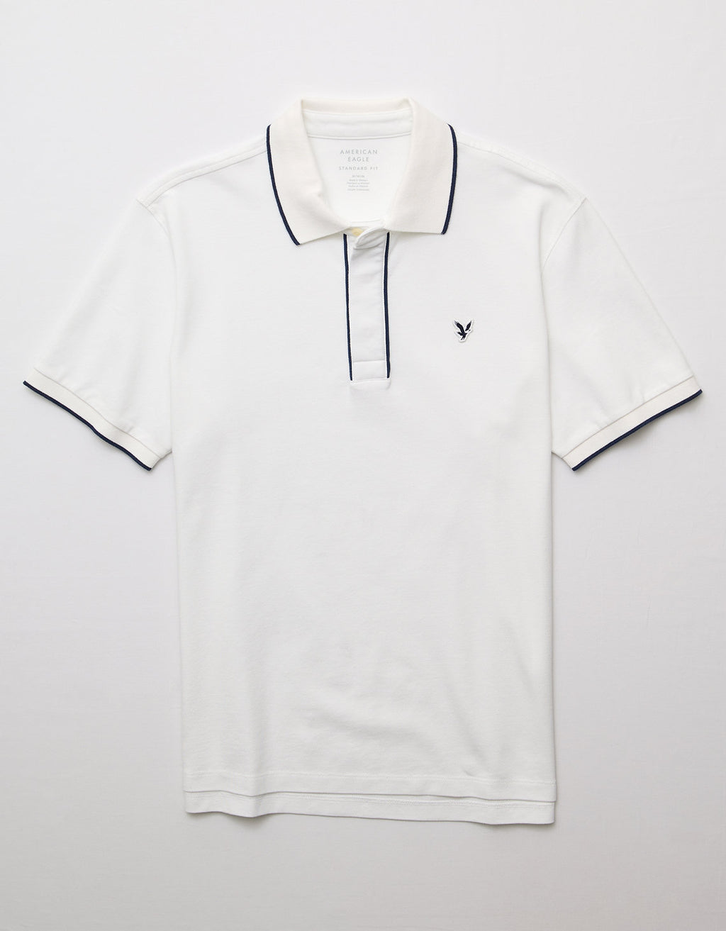 Polo de Piqué Elástico con Apariencia Desgastada para Hombre - Blanco 1165_4559_110_f