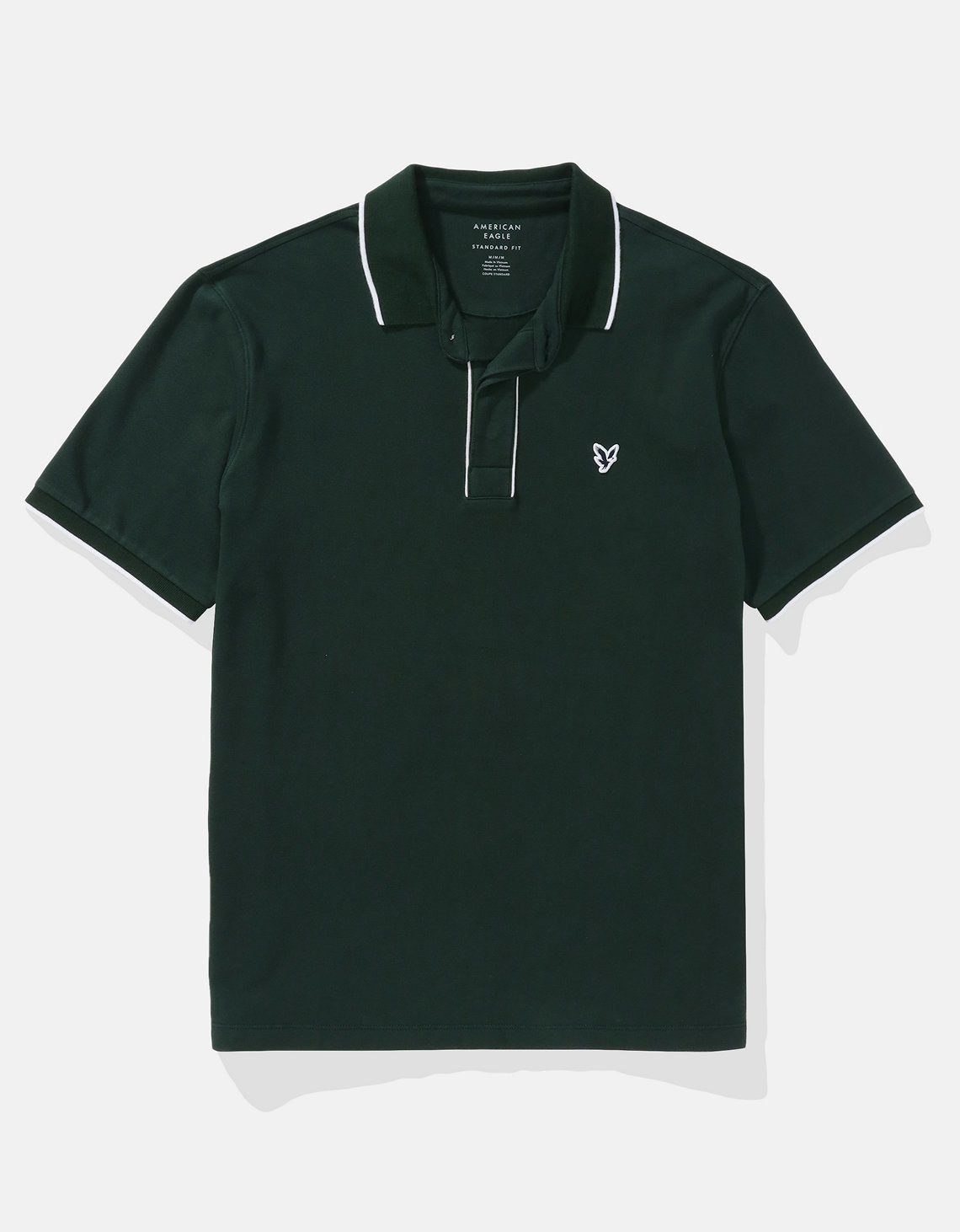 Polo de Piqué Elástico con Apariencia Desgastada para Hombre - Verde 1165_4559_300_f