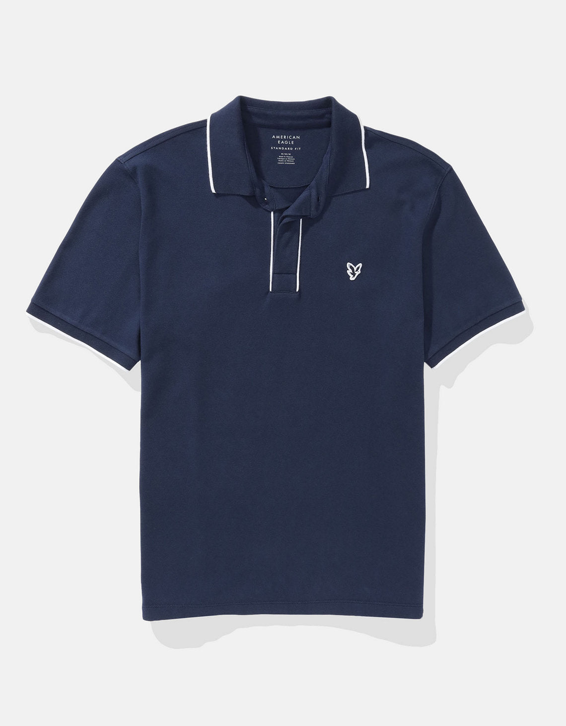 Polo de Piqué Elástico con Apariencia Desgastada para Hombre - Azul 1165_4559_410_f
