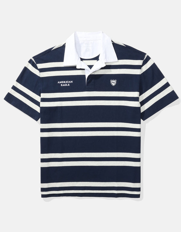 Camiseta Polo Ajustada de Piqué Flex Ae - Azul
