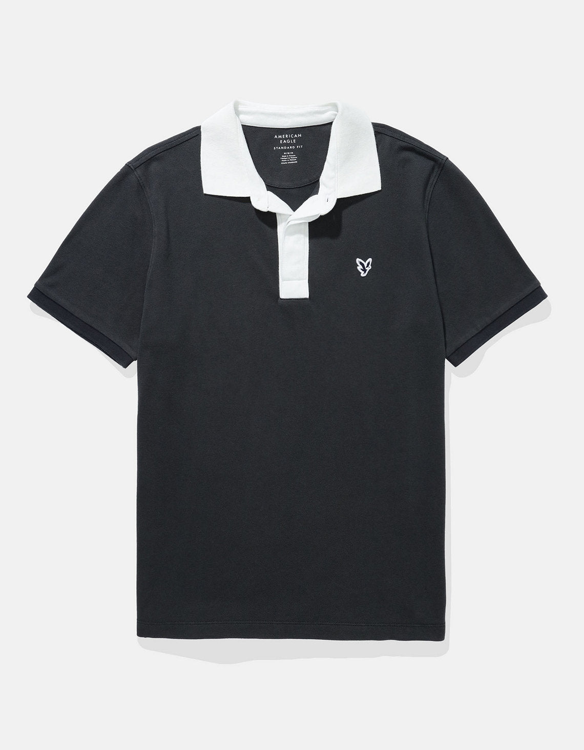 Camiseta Tipo Polo Slim Fit Ae - Negro 1165_4882_167_f