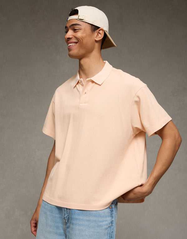 Camiseta Tipo Polo Boxy Ae - Rosa