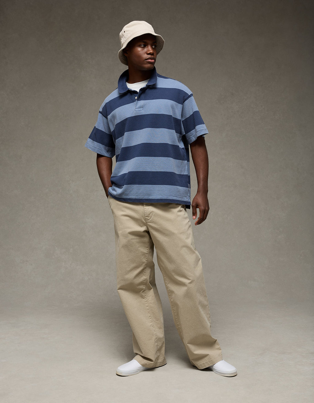 Camiseta Polo Piqué Boxy fit Ae - Azul 1165_5160_410_of