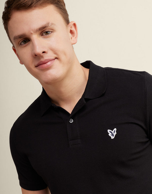 Camiseta Tipo Polo Slim Fit Ae - Negro